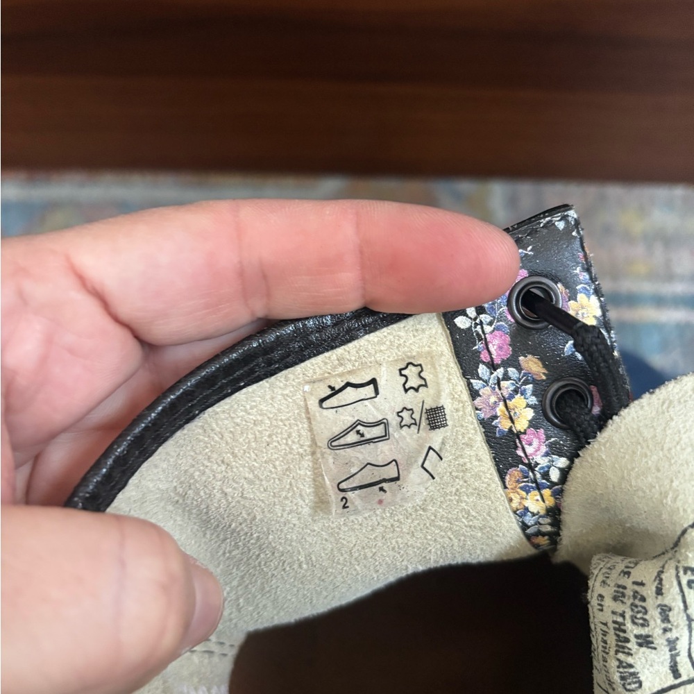Dr. Martens Black Floral Combat Boots - Picture 6 of 6
